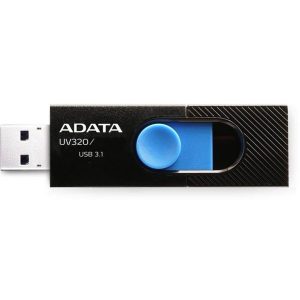 فلش مموری ای دیتا مدل UV320 ظرفیت 128 گیگابایت با درگاه USB 3.1 کشویی
